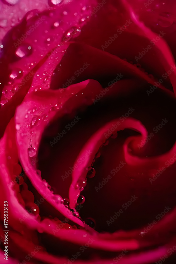 Naklejka premium close up red rose with water drops