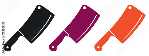Sharp Butcher Knife Icon Vector Illustration. Minimalist logo design element symbolizing Meat Processing, Cuts, Culinary Arts, Restaurant, Butchery, and Professional Kitchen concepts. Ideal for meat.