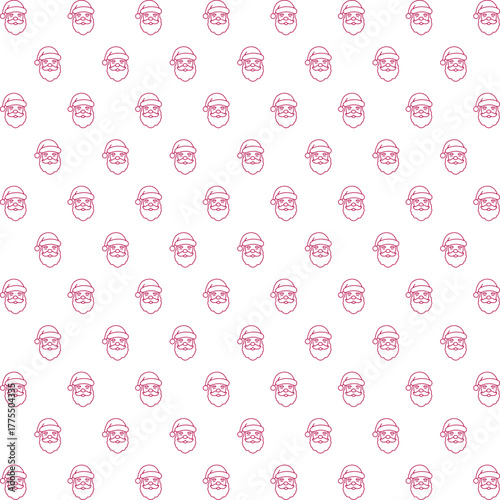 Seamless Santa Claus step and repeat pattern Vector Background 