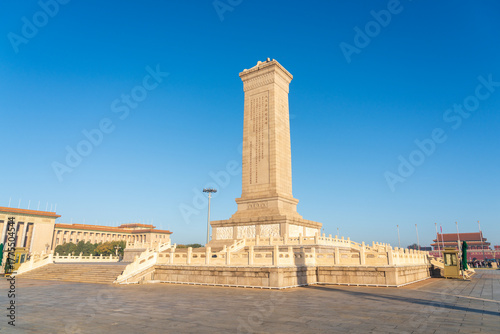 Fotografía Monument to the people's heroes at Beijing Tiananmen square