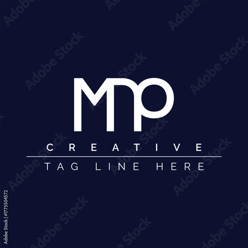 M N P creative tag line white