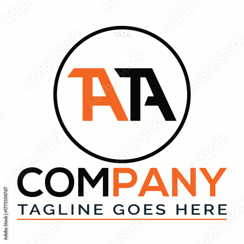 Orange black letters circle company tagline logo graphic
