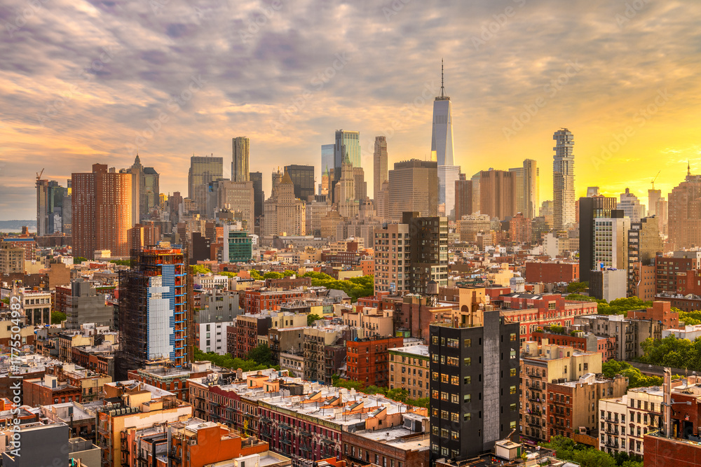 Fototapeta premium New York, New York, USA Lower Manhattan City Skyline 788