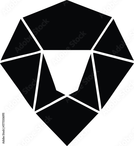 Black and white geometric diamond vector illustration icon design.
