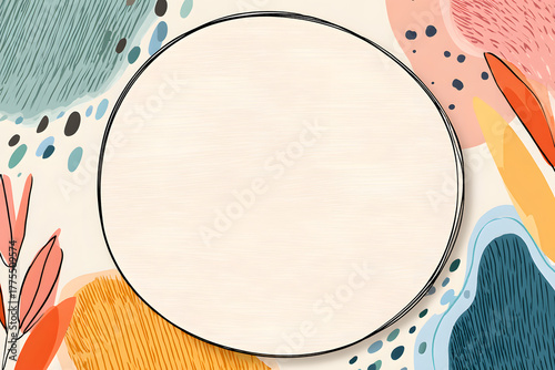 colorful geometric shapes framing a clean central area creating a cheerful playful layout for modern kids banner design