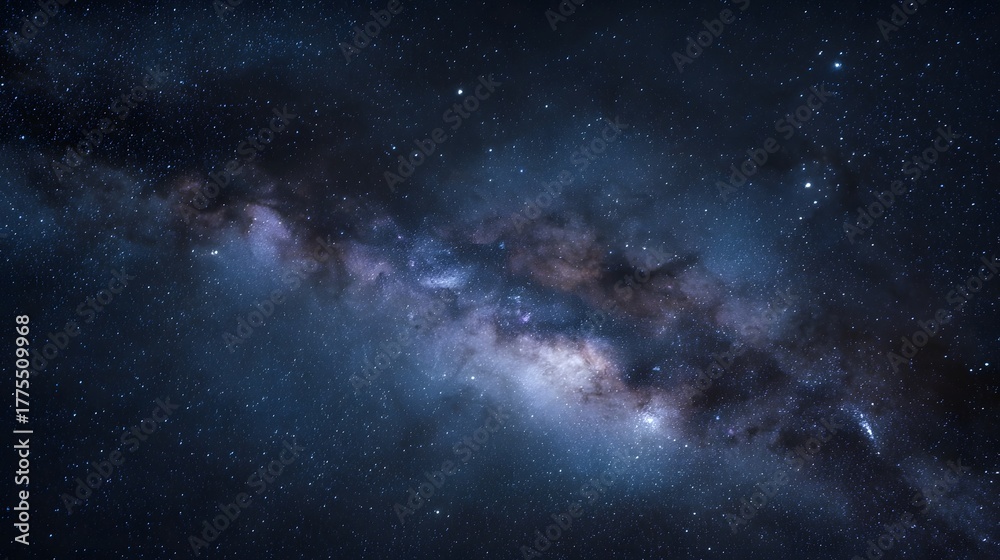 Fototapeta premium Vast Milky Way galaxy core illuminated with stars and cosmic dust clouds a breathtaking view of deep space