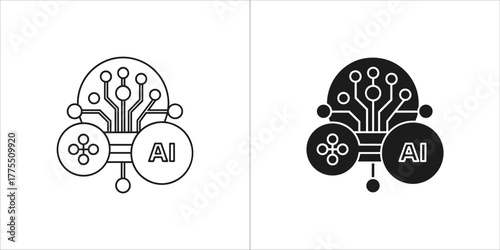 Artificial intelligence icon in vector format