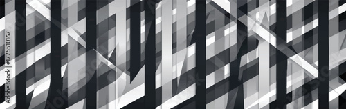 Striped symmetry in black, white, and grayscale, high contrast, clean, sharp, noise‑free, elegant for modern abstract design