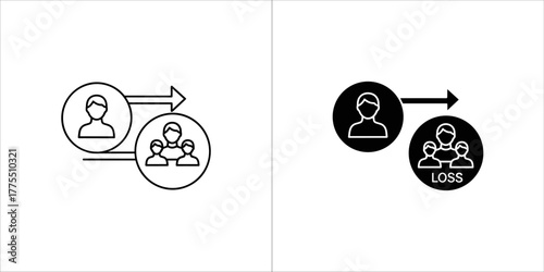 Black and white illustration of a loss