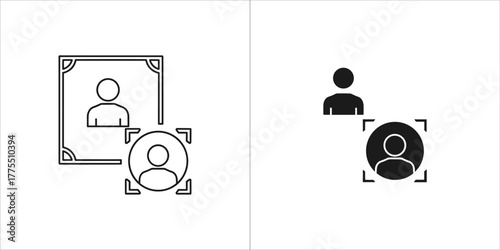 Face recognition icon, biometric identification system
