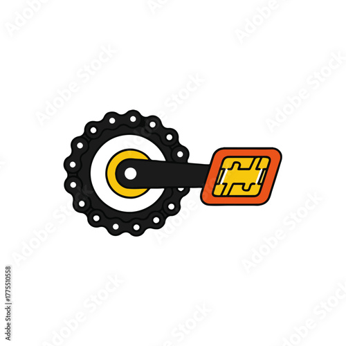 Bike Chainring, Pedal, Gear, and Bicycle Element Illustration