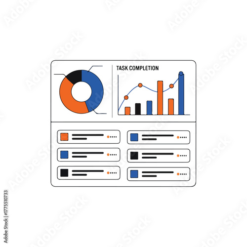 Business Analytics Data Visualization Task Completion Charts Graphs