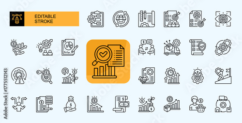 Prime Line — Business Administration Icon Set
A collection of modern line icons designed for business platforms, Procedure, Human Resources, Project, Objective, Mission and more