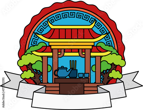 logotype of a Chinese shrine