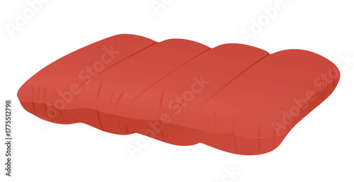 Red inflatable pillow, vector illustration	