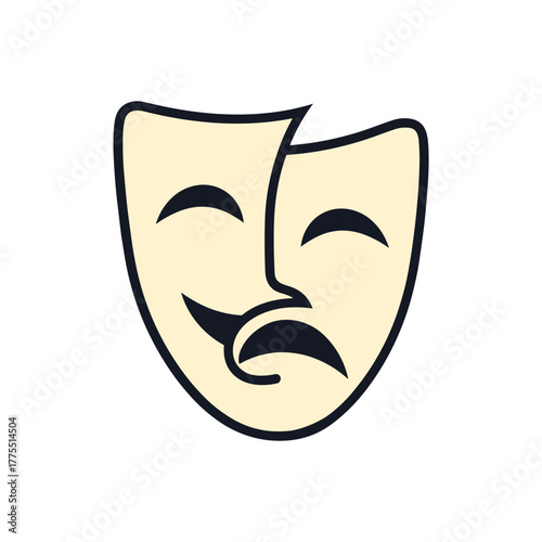 A theatrical mask depicting both joy and sorrow, representing the duality of human emotions.