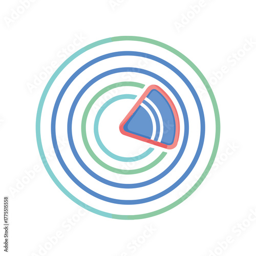 Radar Scan Icon Modern Tech Signal Detection Illustration
