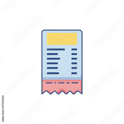 Receipt Icon Illustration Simple, Modern, Payment, Purchase Concept