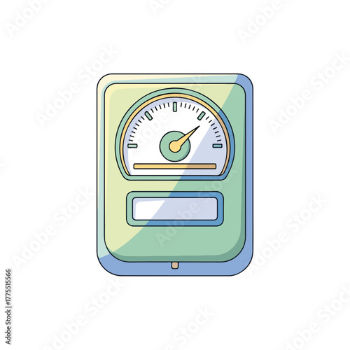 Retro Gauge Illustration Pastel Dashboard with Needle Pointer
