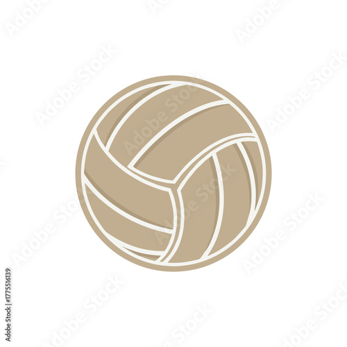 A minimalist tan and white volleyball icon for sports design isolated on a plain background.