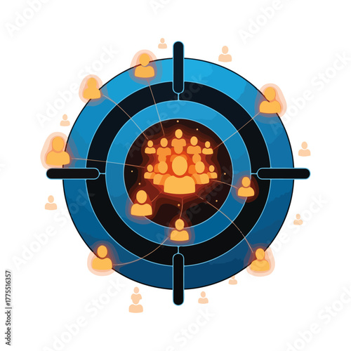 Target Audience Concept with People and Connections