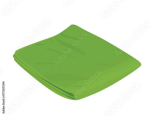 Green hotel towel. vector illustration	