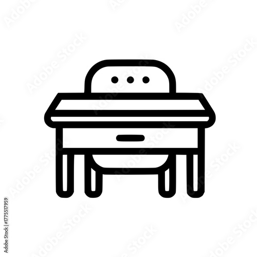 Minimalist Table and Chair Icon Collection for Home Office Workspace and Interior Design