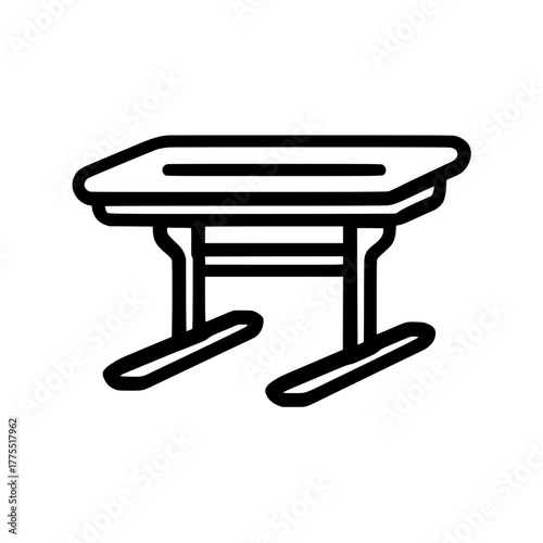 Table Icon Vector for Office Furniture Workspace and Modern Interior Illustration