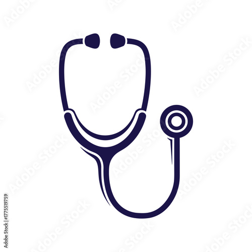 A detailed illustration of a stethoscope, a medical instrument used by doctors and healthcare professionals.