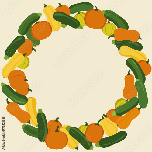 Flat illustration of a vibrant orange and pink cocktail shaker set with bar spoons, jigger, and strainer on a light blue background, perfect for mixology.