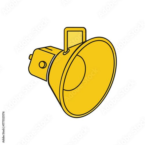 A yellow loudspeaker or megaphone icon illustrated in a simple cartoon style on a white background.