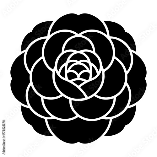 Silhouette of camellia flower for creative designs