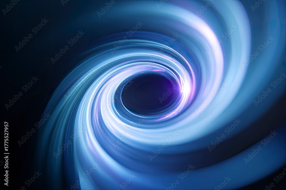Fototapeta premium Dynamic glowing spiral blue and purple light