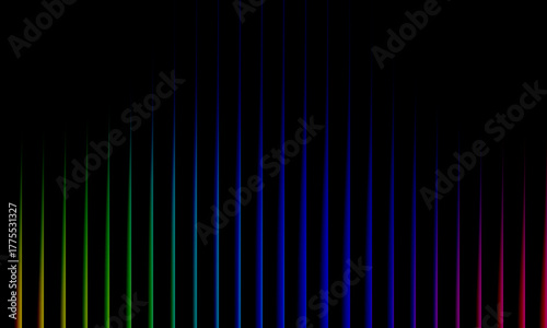 Reeded fractal neon glass texture abstract background with vibrant pastel gradients and bright smooth fluted vertical lines. Blue red greed ribbed glass. Mesh line gradient. vector illustration
