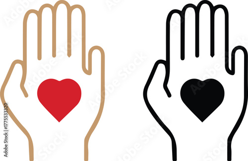 Hand over heartsilhouette icon