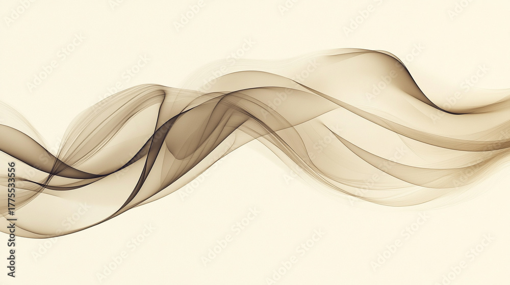 Fototapeta premium Delicate smoke-like wisps drifting and merging into a soft neutral background, creating an ethereal, minimal, and tranquil abstract composition with gentle tonal transitions.