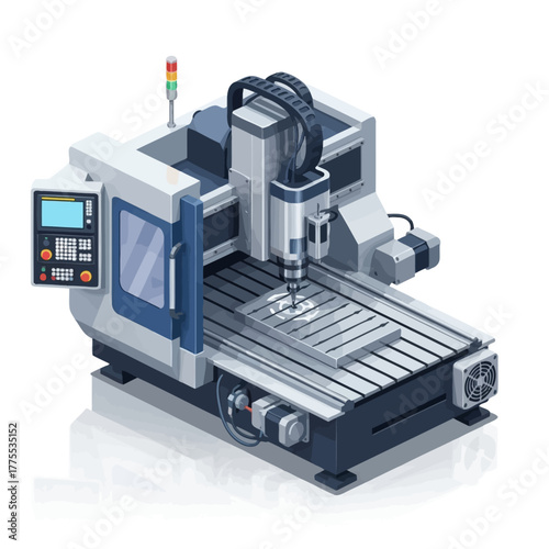 Industrial Manufacturing Vector CNC Mill with Control Panel Screen