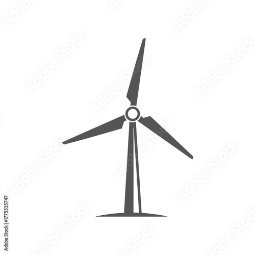 A simple illustration of a wind turbine, showcasing renewable energy generation.