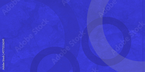 blue background with white circle rings in faded distressed vintage grunge texture design,  Dynamic shapes composition.  old geometric pattern paper in light and navy blue . 