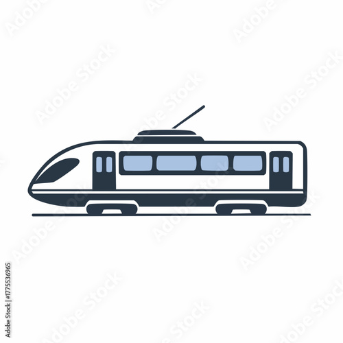 Modern Train Icon Minimalist Flat Vector Illustration