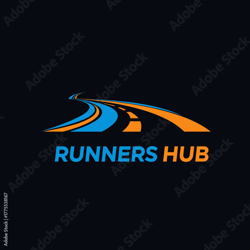 dynamic road leading to the horizon with the bold text runners hub