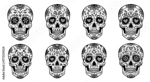 day of the dead skulls vibrant sugar skull pattern for festive designs celebrating mexican heritage creating a unique cultural background and honoring traditions.