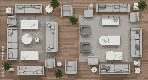 floor plan showcasing furniture arrangement providing interior design ideas for home staging and architectural visualization offering layout options