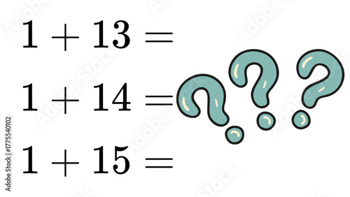 Math problem solving education question mark arithmetic addition quiz learning numbers calculation exercise puzzle