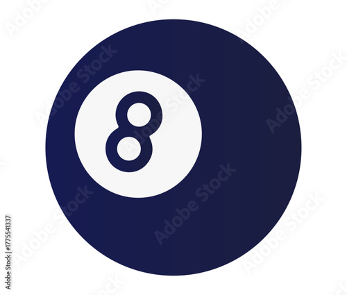 Eight Ball Pool Billiards Icon Game and Fortune Symbol Vector