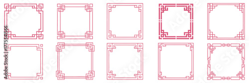 Pink Geometric Frames for Elegant Designs, Borders, and Decorative Elements