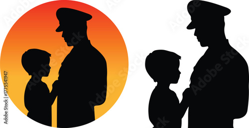 Military Family (Father Soldier with Child) icon