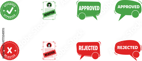 approval icons in green and red indicating completed or declined tasks for modern business designs
