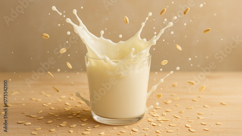 Oat milk splash milk alternative dairy intolerance a2 oat glass splash creamy beverage healthy
