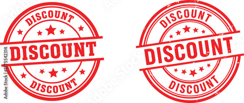 red discount stamp set symbolizing limited time offers and big savings for energetic sale visuals
